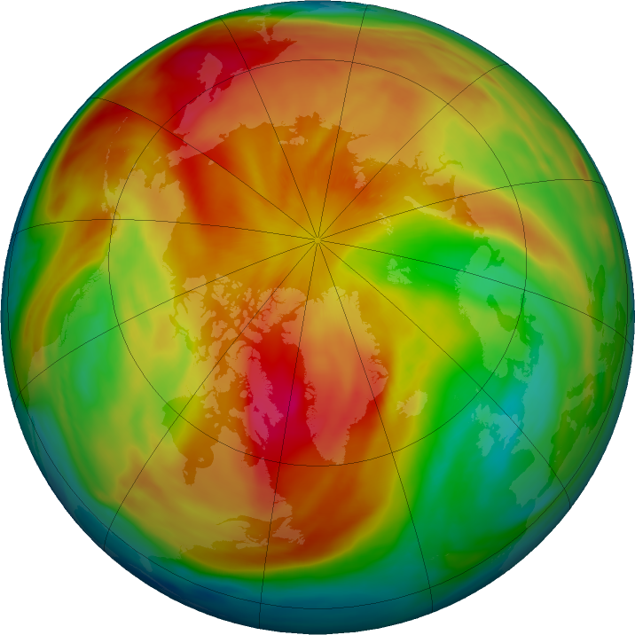 Arctic ozone map for 20 March 2019